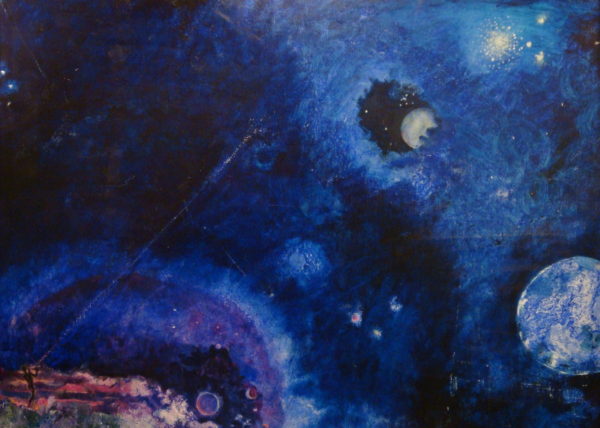 Night Sky with Flute Player